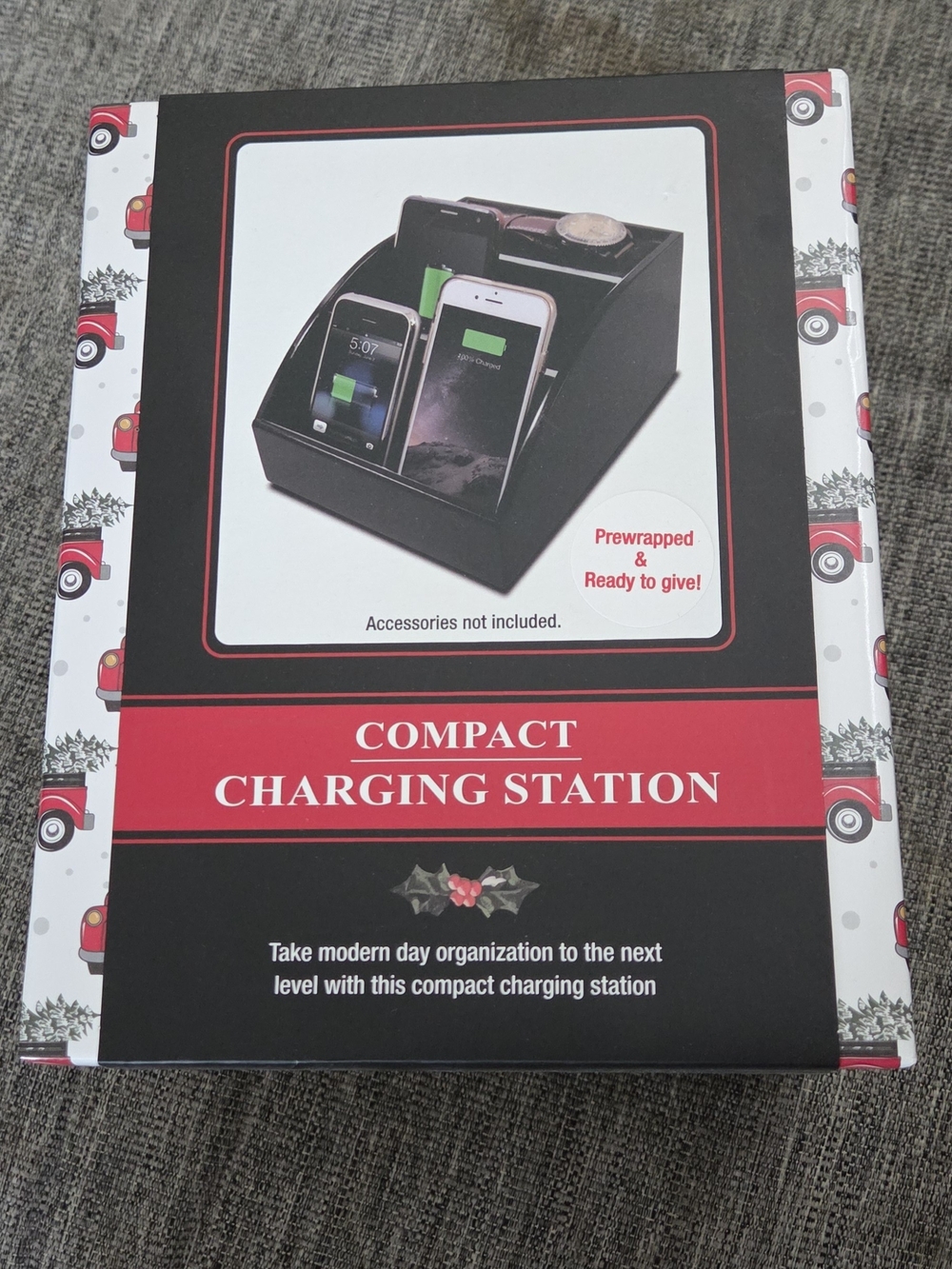 Compact Charging Station Organizer - Black Charging Dock